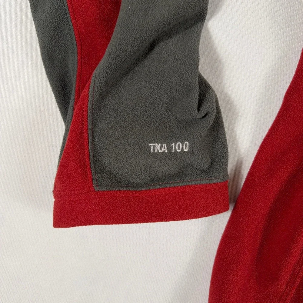 The North‎ Face Fleece Pullover TKA 100 Quarter Zip Red Gray Mens XXL